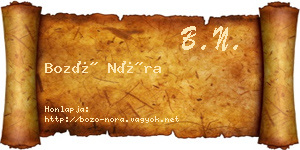 Bozó Nóra névjegykártya