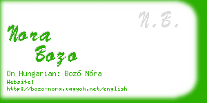 nora bozo business card