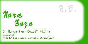 nora bozo business card